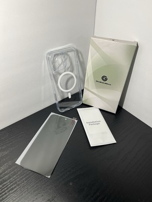 Goblinbox Clear iPhone 16 Pro max Phone Case With 2 Privacy Glass Screens.