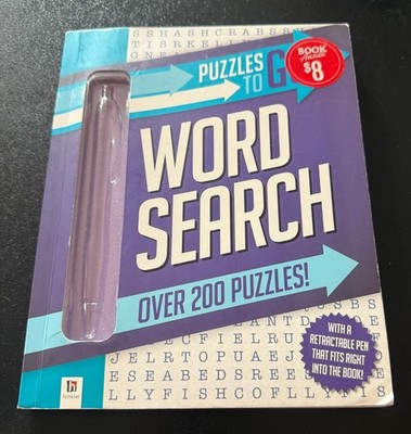 Puzzles to Go Word Search 200+ Puzzles Travel Puzzle Book Hinkler (Pen Missing)