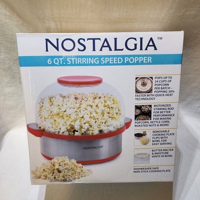 Nostalgia Products 6Qt Stainless Steel Stirring Speed Popcorn Popper NIB SEALED 