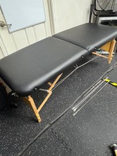 Sierra Comfort Massage Table With Accessories, Black/Natural Wood