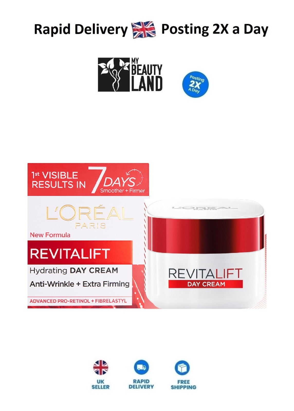 L’Oréal Paris Revitalift Hydrating Day Cream, 40+ *Boxed* *Fast Shipping*
