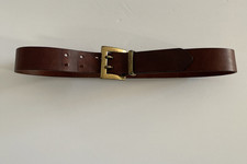 EXPRESS Wide Double Prong Brown Leather Belt Women's Size M Made in USA