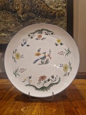 Très Grand Plat Rond En Faience De Gien Oiseau De Paradis