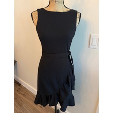 Calvin Klein Sleeveless Belted Ruffle Bottom Dress Size 2