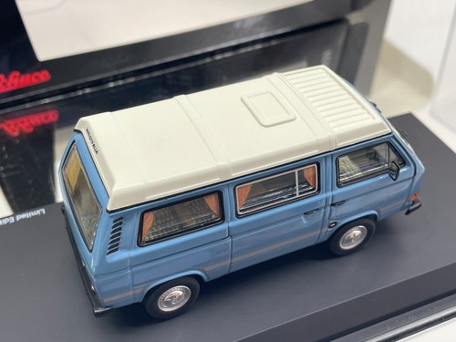 SCHUCO 450347600 VW T3a WESTFALIA JOKER CAMPINGBUS -BLUE 1:43- GOOD IN BOX - Picture 8 of 9