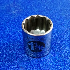 1-3/16" ARMSTRONG USA 12PT 1/2" DR SOCKET P/N 12-138 AUTO REPAIR HAND TOOL LOT