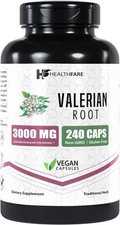 Valerian Root Capsules, Extract 3000mg | 240 Vegan Capsules | High Potency |... 