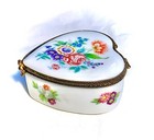 France French LaGloriette Limoges Trinket Ring Box Heart Peint Main Limoge — photo 6