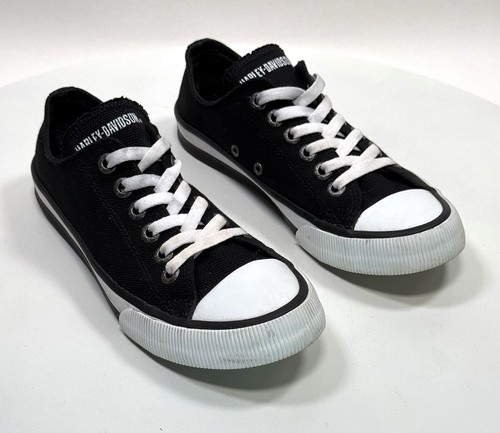Harley Davidson D83817 Zia modische schwarze Canvas-Sneaker Schuhe – Damen 7,5