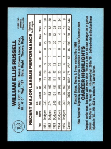 1986 Donruss 1-221 EX-MT/NM Pick From List All PICTURED cc2 - Picture 123 of 437