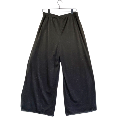 MSK Palazzo Pant Womens Large Black Wide Leg Sheer Overlay Evening Party Vtg 80s - Picture 2 of 13