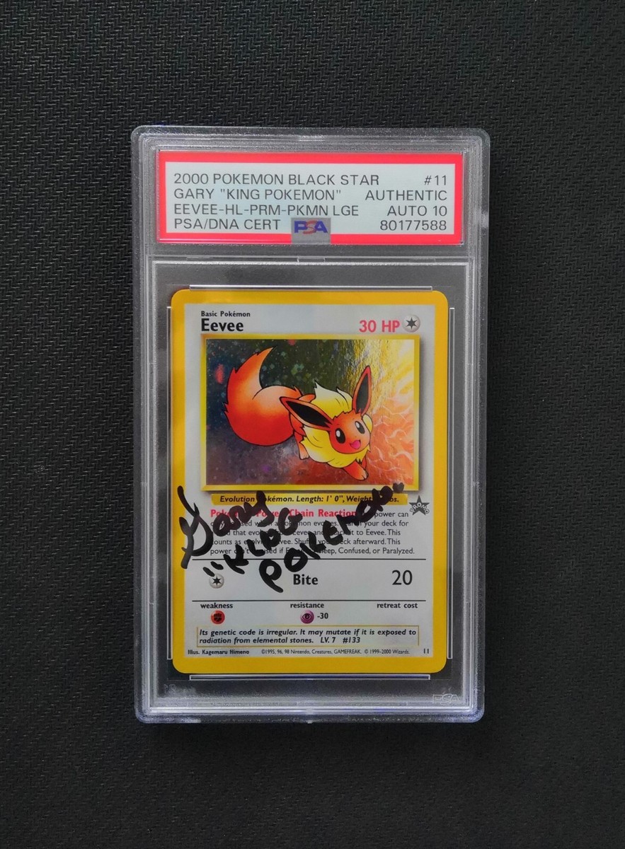 EEVEE Promo BLACK STAR signed Gary King Pokémon PSA AUTO 10 No
