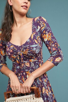 ANTHROPOLOGIE Maeve Empire Waist Beloved Dress SZ L | eBay