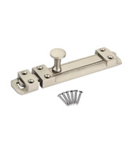 Surface Slide Bolt Satin Nickel 150mm Crank Sliding Door Gate Latch with Screws