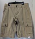 Arizona Khaki Uniform Cargo Shorts Adjustable Kids Boys Size 16 New Htf