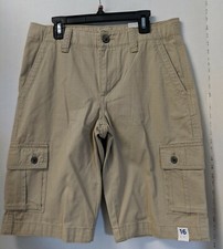 Arizona Khaki Uniform Cargo Shorts Adjustable Kids Boys Size 16 NEW HTF