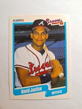 1990 Fleer - #586 David Justice (RC) NM (Printed In USA) - copy 
