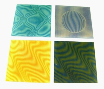 4pc MiX MiD CENTURY SPACE AGE MOD 3-D OPTiC OP POP ART 8x8 GLASS TiLE **Vasarely