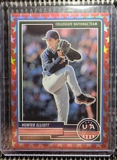 2023 Stars & Stripes Hunter Elliott Red Star Prizm #/149 Collegiate National 