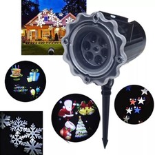 Proiettore Faretto Laser LED per Esterno Giochi di Luce Vari Disegni Natalizi