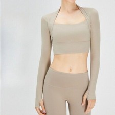 Fitness Clothing Women Sports Tops Long Sleeve T-Shirt U Yoga Clothing
