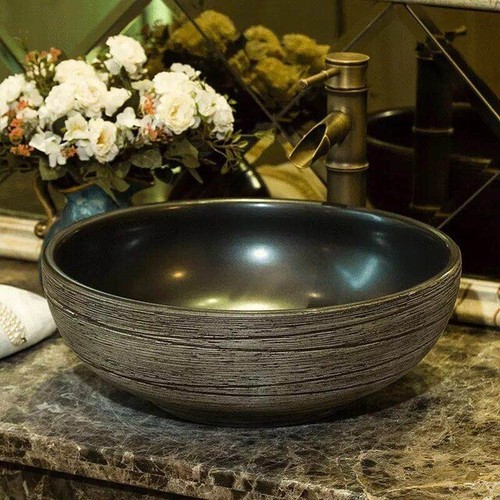 Art Design Bathroom Ceramic Basin Sink Wash Basin Vessel Sink With Faucet - Picture 31 of 31
