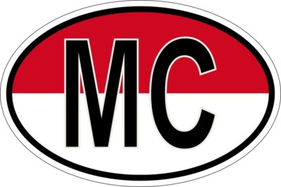 Aufkleber Oval Flagge Code Land Mc Monaco