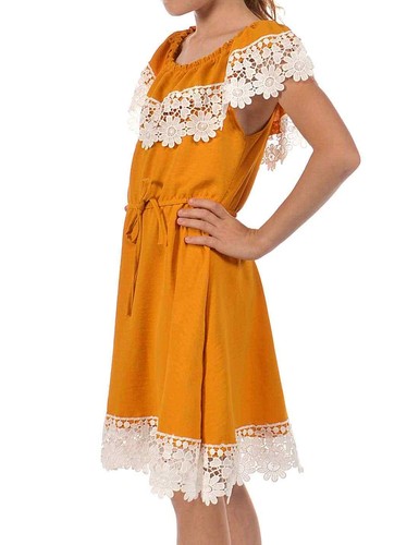 Dress A-Line Off-Shoulder Children Girls Summer Lace Short 30351 - Picture 36 of 38