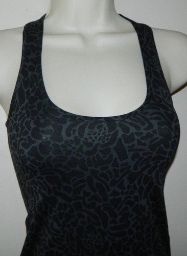 Women Lululemon Animal Print Black Gray Top Tennis Workout Sleeveless Size 2 - Picture 2 of 6