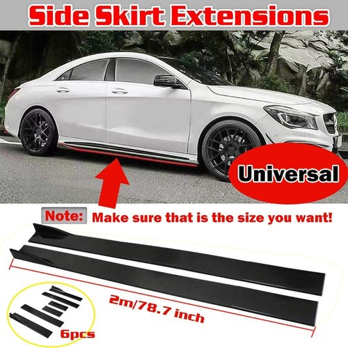 Car Side Skirts, Bottom Body Kit 2.2m Shiny Black Rocker Panel Exterior Bottom Line Extensions Splitter Lip Diffusers