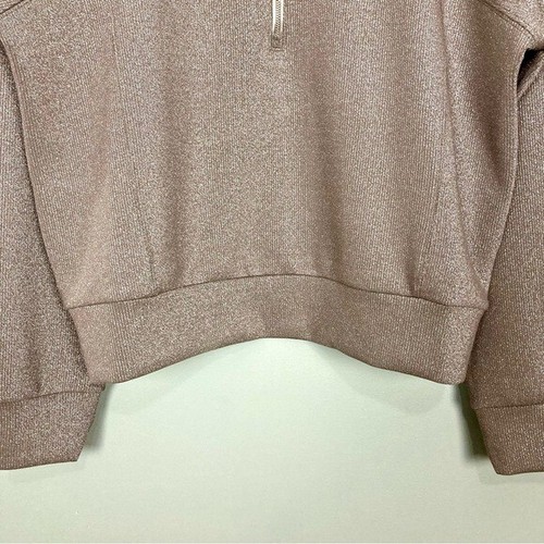 Spanx AirEssentials Shimmer Felpa Pullover Mezza Zip Donna Taglia L Metallizzata - Foto 6 di 10