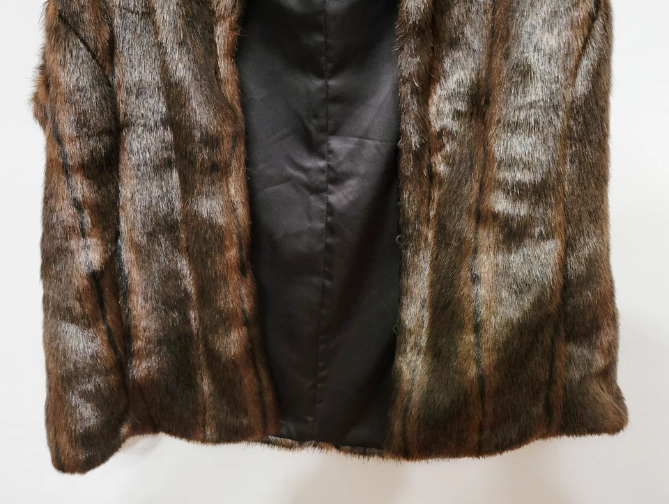 $119.00 Abrigo Chaleco The Limited Piel Sintética Visón Marrón Para Mujer Talla Mediana Foto 4 de 4