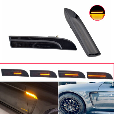 Black For Porsche Panamera 970 2009-2016 LED Dynamic Side Marker Light Indicator