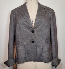 Marks And Spencer Womens Brown Mix Jacket Size 16 Wool Blend