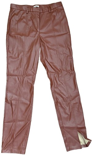 Jason Wu Pants Womens Size M Brown Faux Leather Skinny Slim Slit 28”x28”