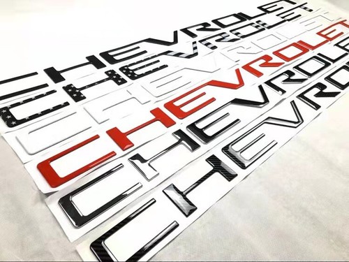 Chrome Chevrolet Raised Tailgate Letters Decal for 2019-23 Chevy Silverado
