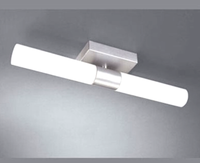 Deckenleuchte Energiesparleuchte 2 Flammig Glas Aluminium GebüRstet