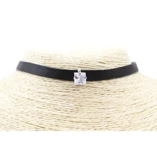  CZ Solitaire Choker Necklace by N² #N2794