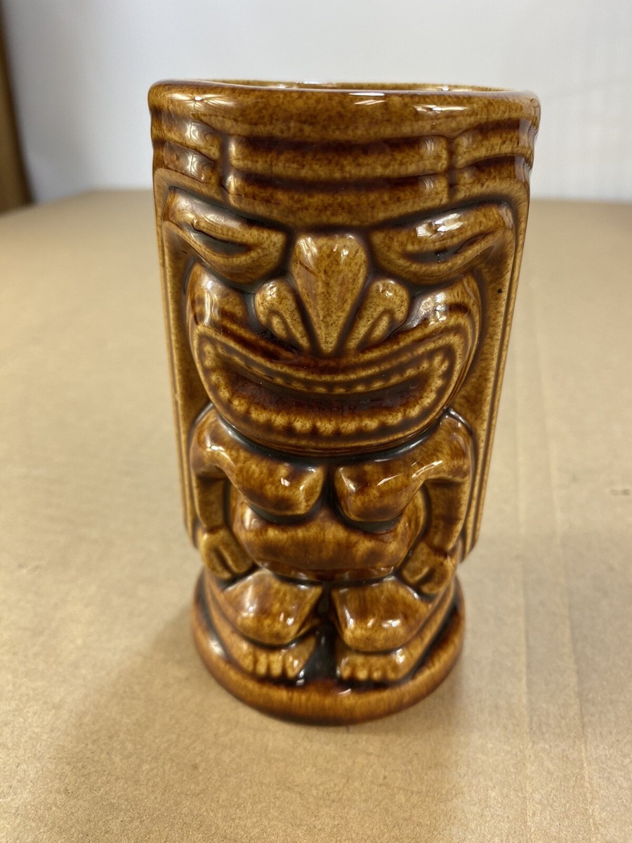 Vintage Mid Century 60s 70s Tiki Man Beer Glass Cup Mug Coffee