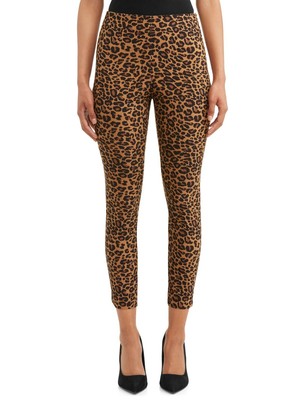 Time and Tru Women's Millennium Skinny Side-Zip Pant Leopard Size 2 or 4 New