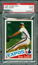 1985 TOPPS MINI # 114 BOB JAMES PSA 9 MAC FINEST & SPOTLESS 100 MADE VERY RARE *