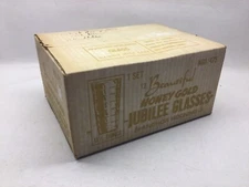 12) Vintage NOS Anchor Hocking Gold Jubilee 11 1/2 Oz. Glasses Sealed Box