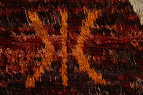 Thick-Plush Modern Moroccan Berber Rug Geometric Hand-knotted Runner Rug 3'x13' - Picture 8 of 12