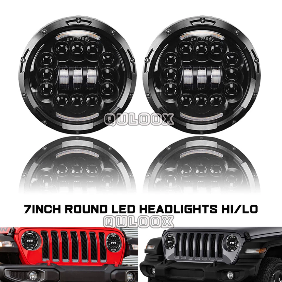 For Dodge D100 D200 D300 Pickup 7inch Round LED Headlights Hi/Lo Sealed Beam 2X - Image 3 of 4