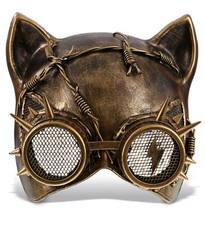 STEAMPUNK - METALLIC CAT MASK - GOLD