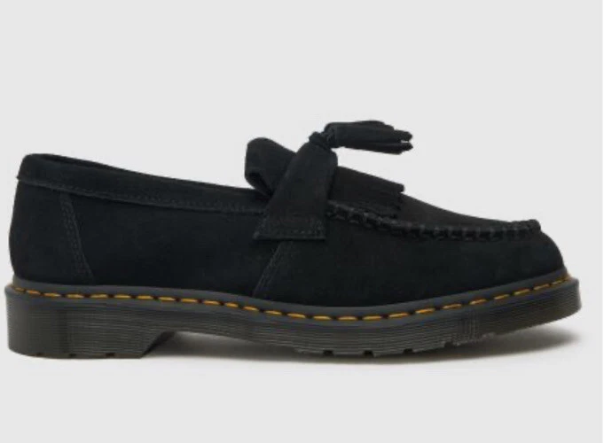 BNIB DR.MARTENS ADRIAN CARD BLACK SUEDE CAMBRIDGE TASSEL LOAFERS
