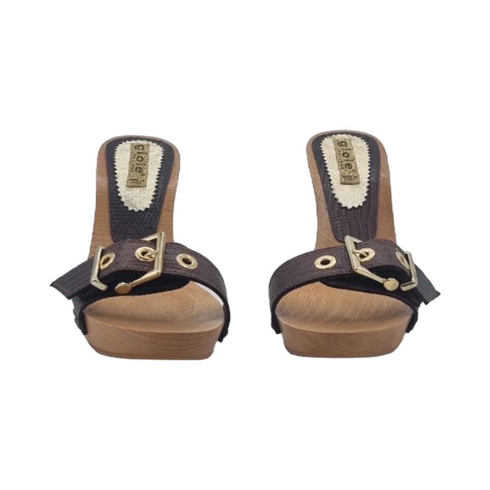 Holzschuhe Stirnband Effekt Python Und Schnalle Einstellbar - GL71032 PIT - Bild 2 von 4