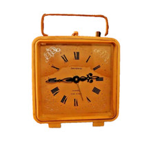 Rare LANTAZ 4 Jewels Mechanical Wind-Up Alarm Clock, 60s Made in USSR, Shaped TV