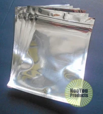 50 Pack - Silver Mylar Resealable Zip & Seal Bags 5"x7" Zipper Smell Proof Bag