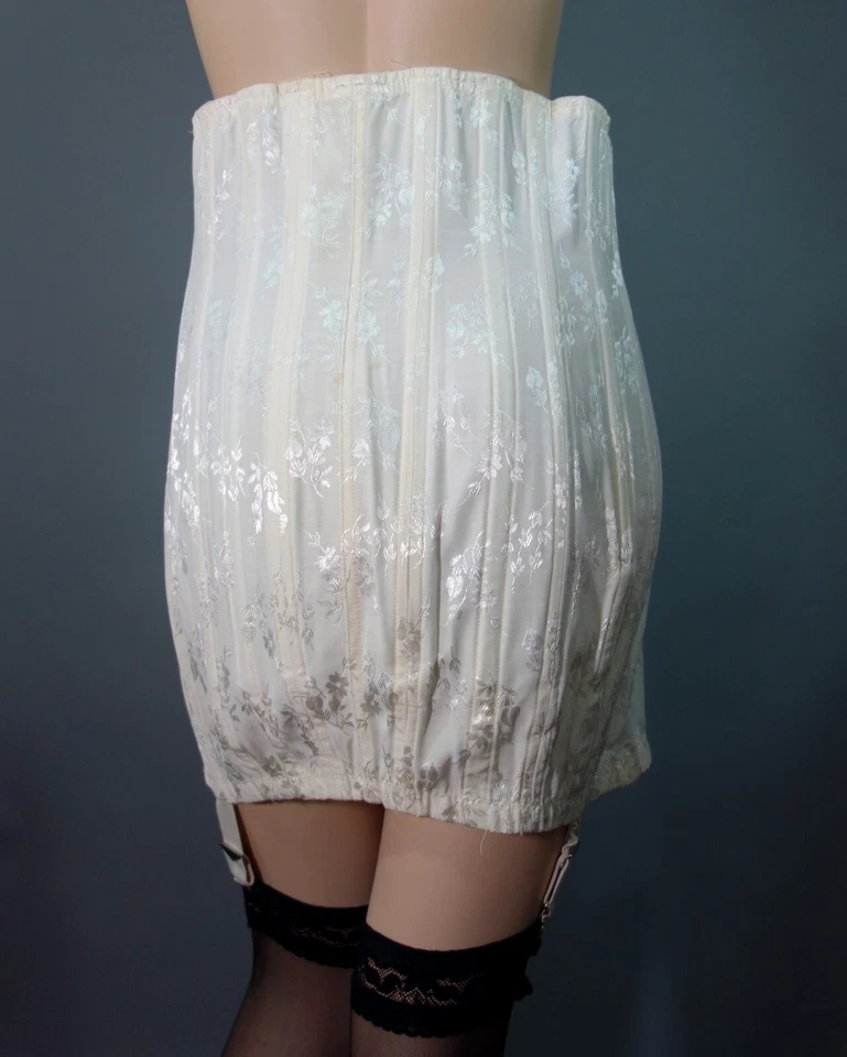 Corsé/faja brocado vintage~años 50~SPIRELLA~ cintura alta 34-38 frente ajustado Foto 2 de 4